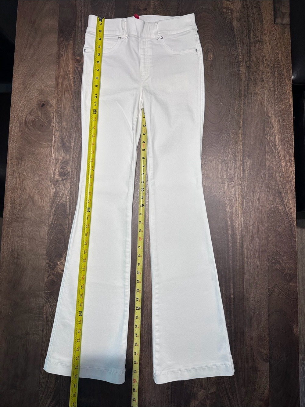 Spanx Jeans Womens Small White Flare High Rise Slim Pull On Stretch 20349R - Picture 8 of 11